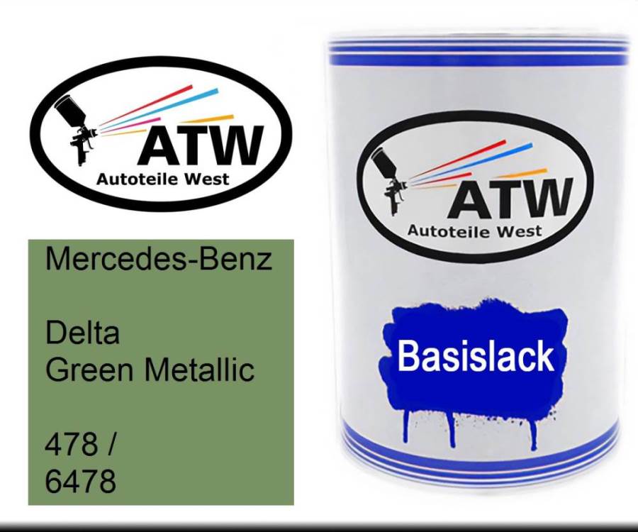 Mercedes-Benz, Delta Green Metallic, 478 / 6478: 500ml Lackdose, von ATW Autoteile West.